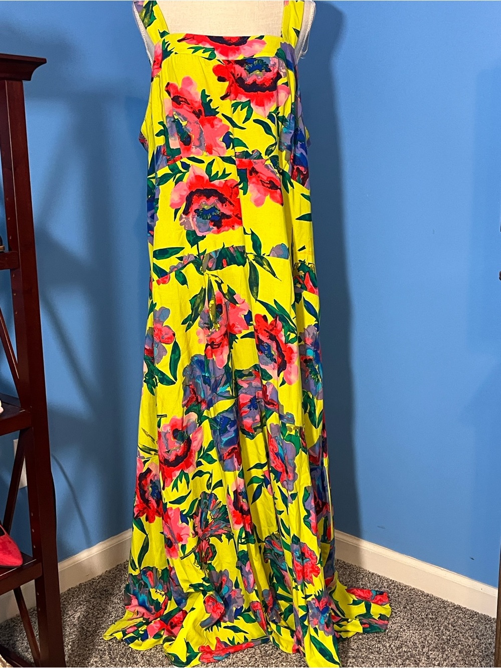 Vince Camuto Yellow Floral Maxi Dress, Size 2X